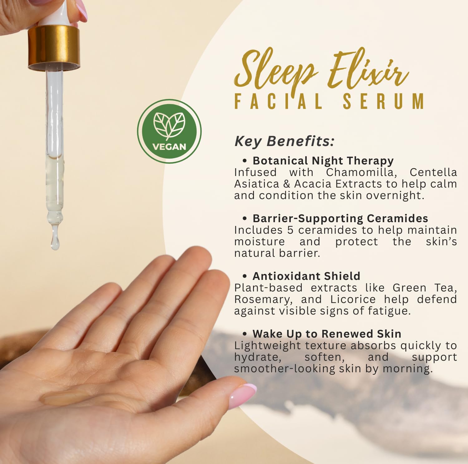 Vegan Skincare Gift Set, Night Cream and Serum Kit for Face & Eyes, Complete Beauty Care Kit with Headband - Image 4