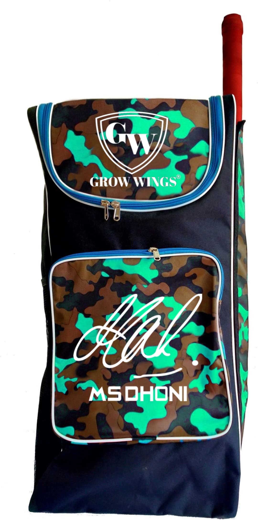 Grow wings Cricket Kit Bag Equipment Bag with 1 Bat Caves | Shoulder Straps | Extra Compartment for Accessories (Green) (B0BRFV2YSX) Amazon Price History, Amazon Price Tracker