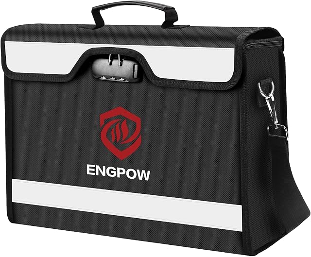 Fireproof Document Box Upgraded Lockable Money Bag Large Capacity Document Bag Fireproof and Waterproof Safe Bag Durable Storage Bag for Documents,Letter,Contract,Certificate,Money,Laptop Valuables
