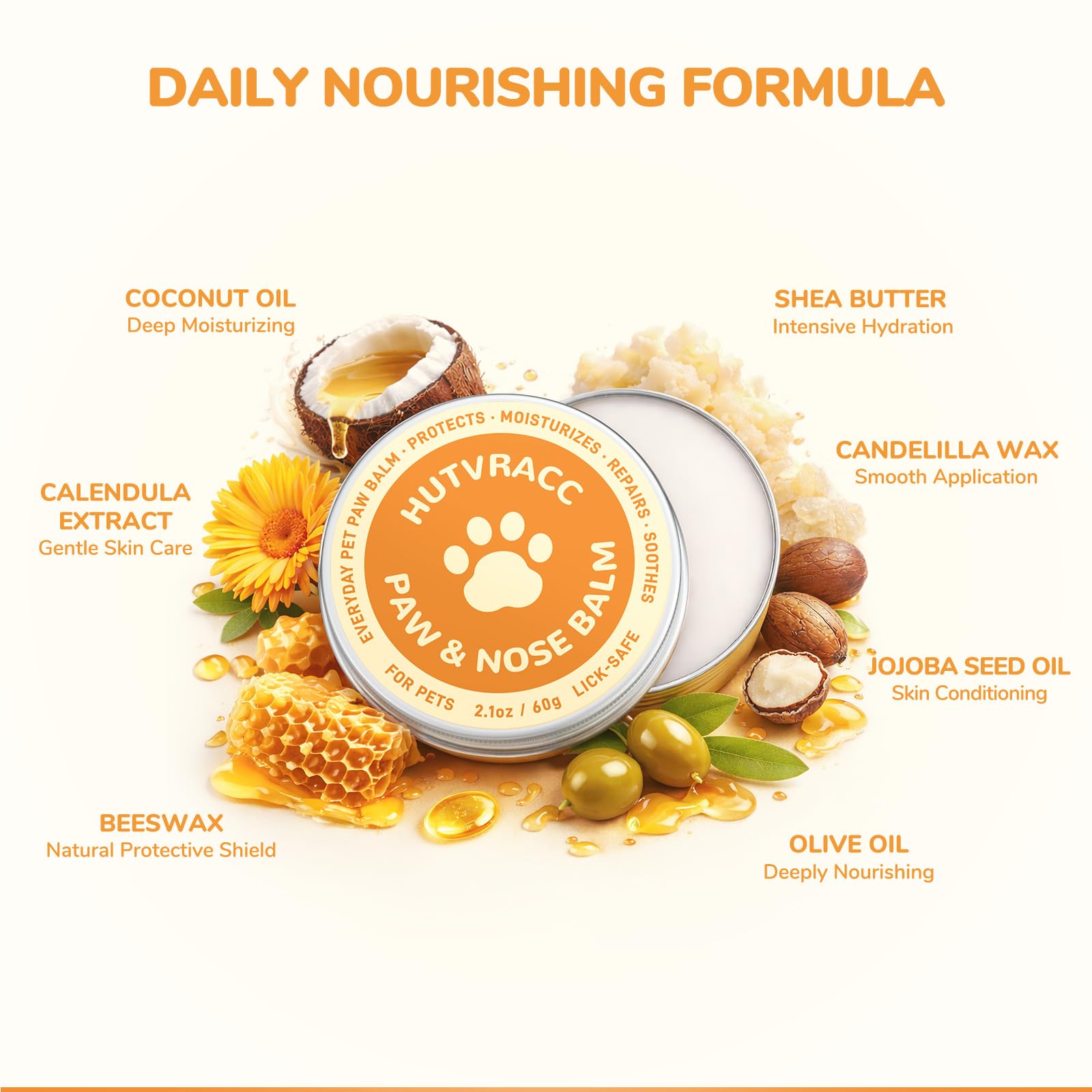 Lick-Safe Dog Paw & Nose Balm | 2.1 oz All Natural Wax with Coconut Oil & Shea Butter | Winter Snow, Road Salt & Hot Pavement Protector | Moisturizer for Dry, Rough Pads & Snouts - image 5