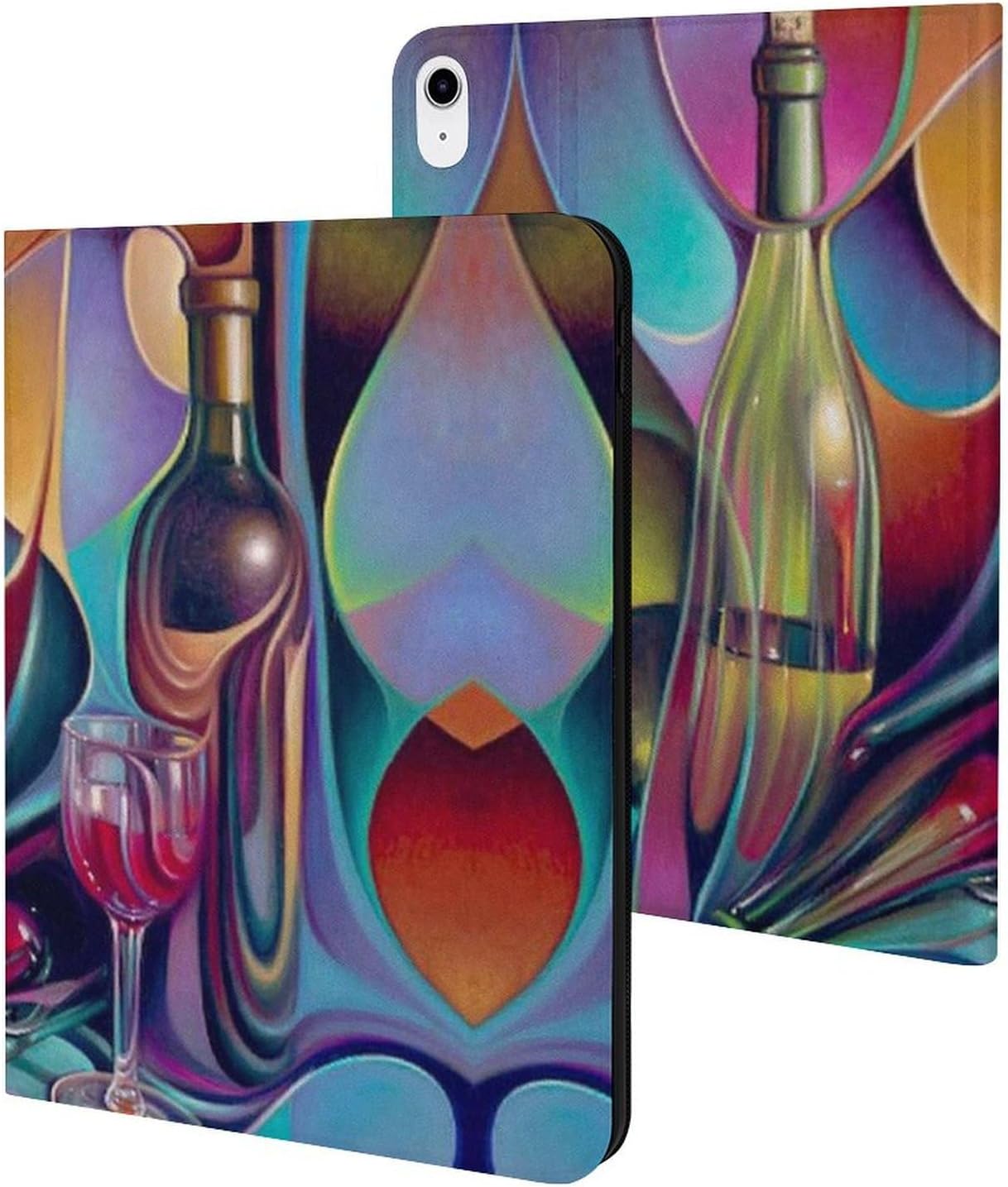 Wine Glasses Case Compatible with iPad 10th 9th 8th 7th Generation Shockproof Protector Holder Cover Stand