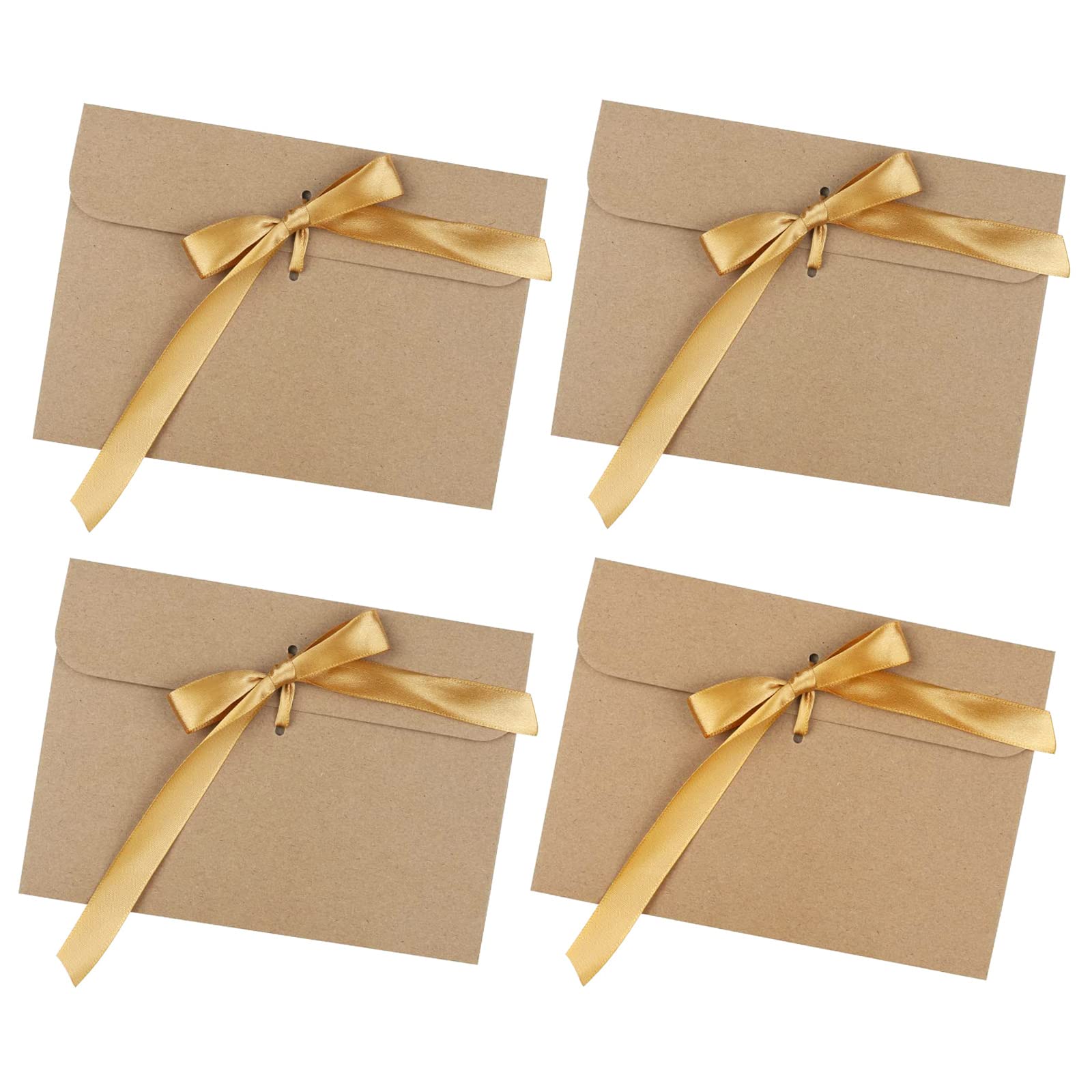 MOOKLIN ROAM 30 piezas Vintage Kraft Cinta Sobres, Regalo Sobres de Tarjeta de Boda Fiesta Oficina (Tamaño:17.2 x 12.5 cm) (Cintas doradas)