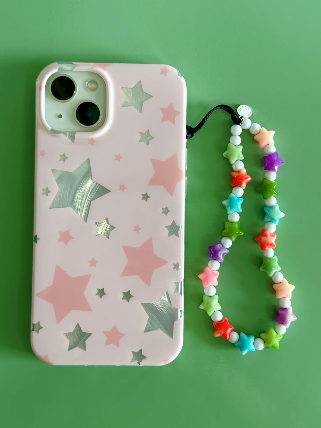 Drawwind Phone Charm Beaded Wristlet Strap Universal Cell Phone Lanyard Cute Bracelet Wrist Strap Beaded Chain String Handmade Accessories for Case Camera Bags (Star Girl) image 3