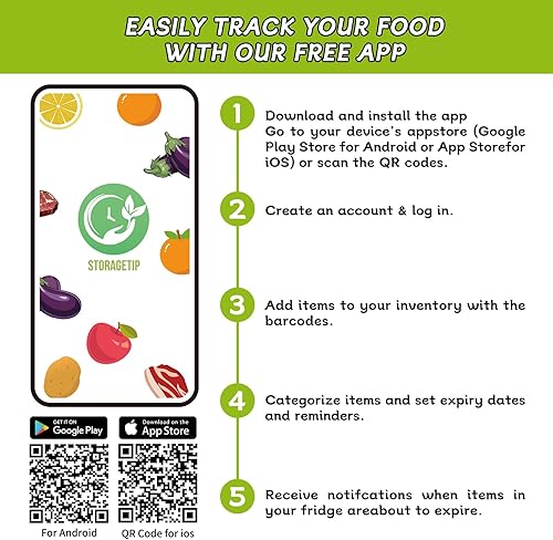 Miniatura 7 de BoxLegend Rollos selladores al vacío con aplicación de gestión de alimentos de 11 pulgadas x 50 pies (2 rollos)