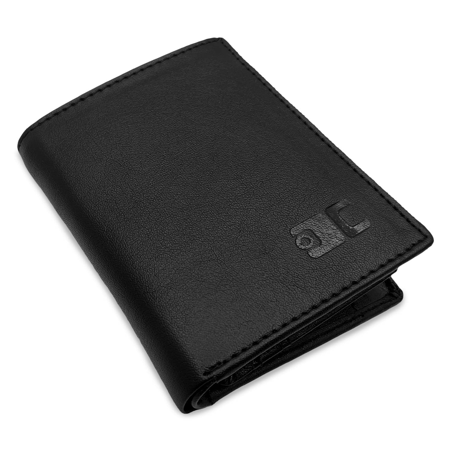 PikkmeO.D.C. Men Wallet Minimalist Slim Vegan Leather Vertical Card Wallet with 2 Credit Card Slots | 3 Hidden Card Slots | 1 Coin Pocket | 1 Cash Pocket | 2 Transparent ID Card Slots (Wallet 2.0 Black)