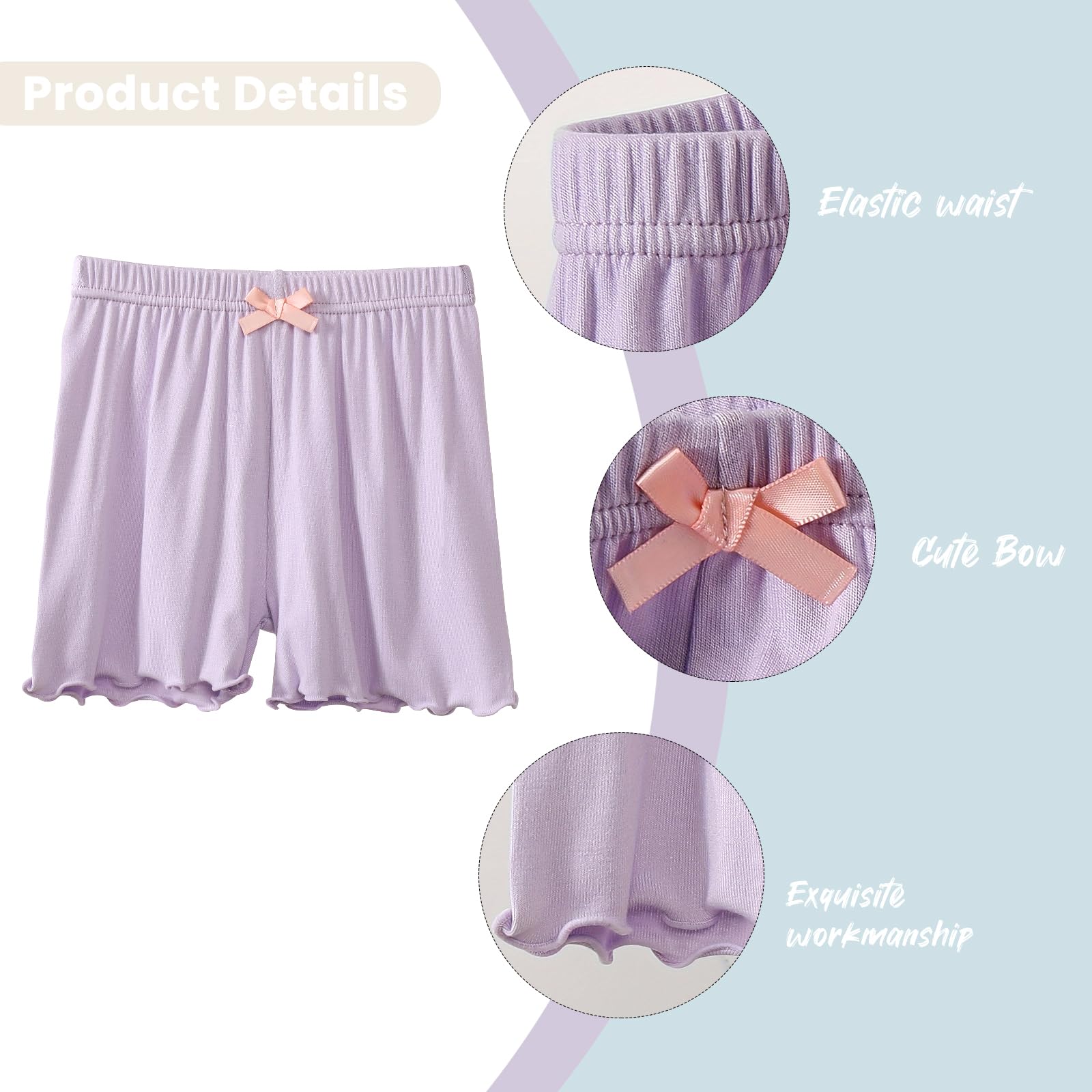 Chicduo Confezione da 12 pantaloncini da bici per ragazze bambino Cartwheel pantaloncini per bambini sotto vestito pantaloncini estivi di sicurezza