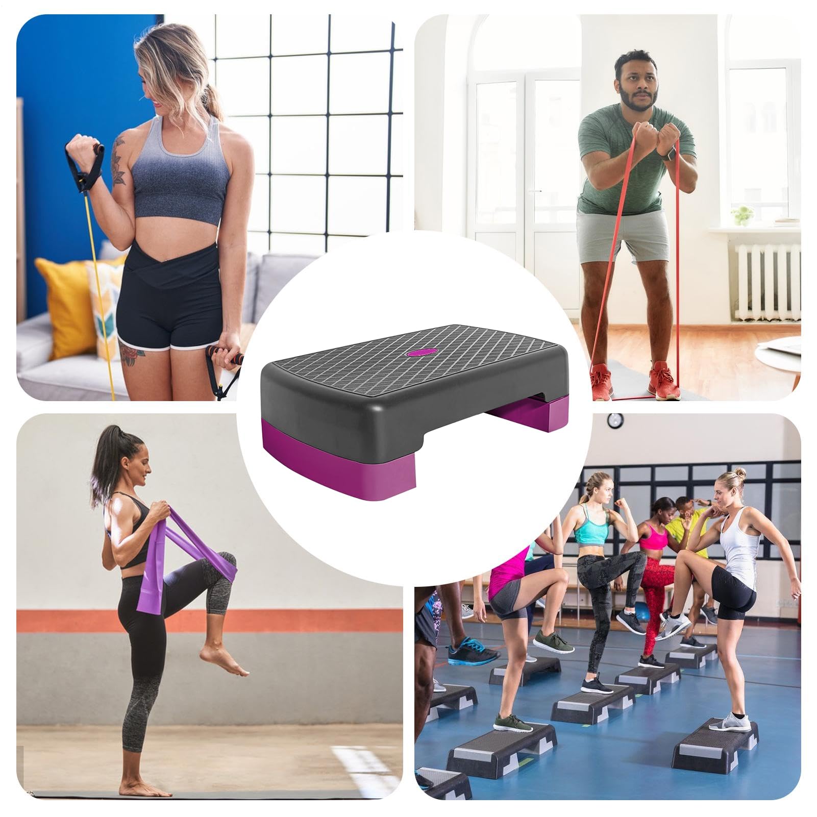 Step Aeróbico Stepper Portátil Para Entrenamiento En Casa Con Altura