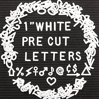 Letters for Letter Board Letters Only, 1 inch White Message Board Letters Felt Letter Board Sign Accessories (378 pcs), 1” Pre Cut Plastic Letterboard Letters Numbers Changeable Menu Board Replacement