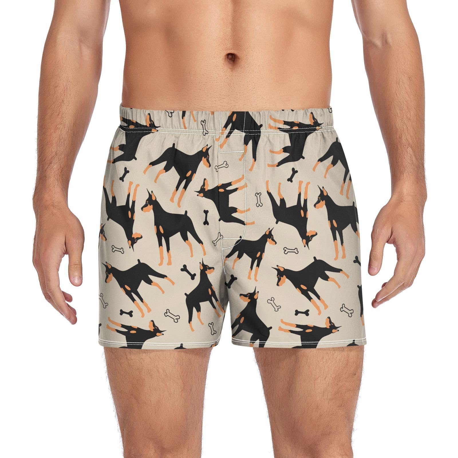Men's Boxer Shorts Cotton Loose Underwear with Button Fly