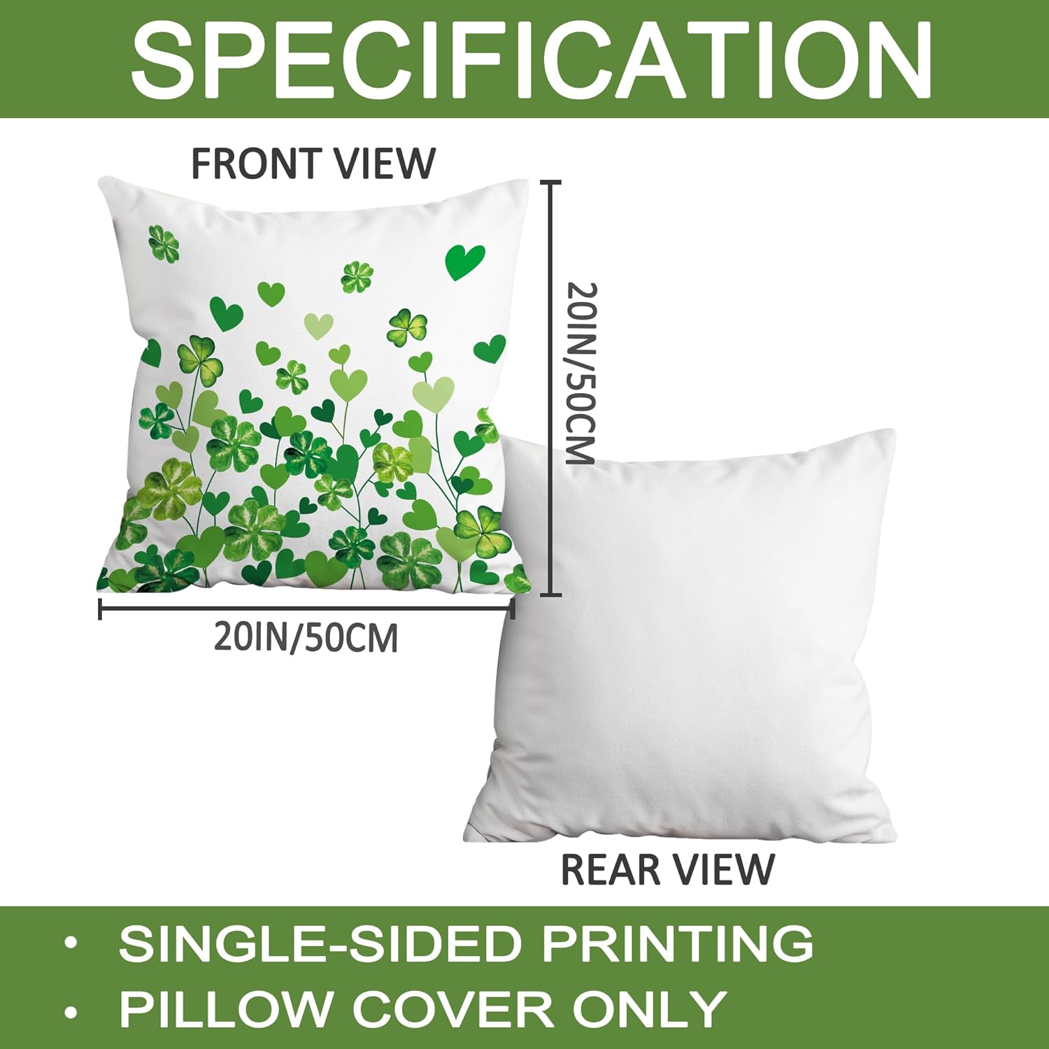 FUTBU St Patricks Day Throw Pillow Covers 20x20 Inch Set of 4, Home Sweet Home Lucky Sharmcork Clover Cushion Case Decoration for Sofa Couch Set of 4 Bless Our House