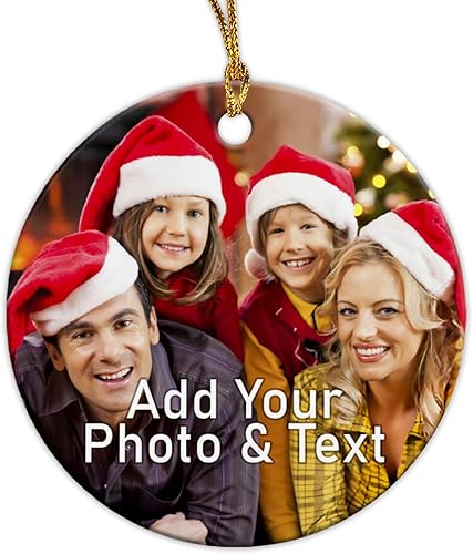 Miniatura 30 de Adorno de Navidad con foto personalizada, sube cualquier imagen, carga cualquier foto, texto opcional, regalo de recuerdo de Navidad para familia