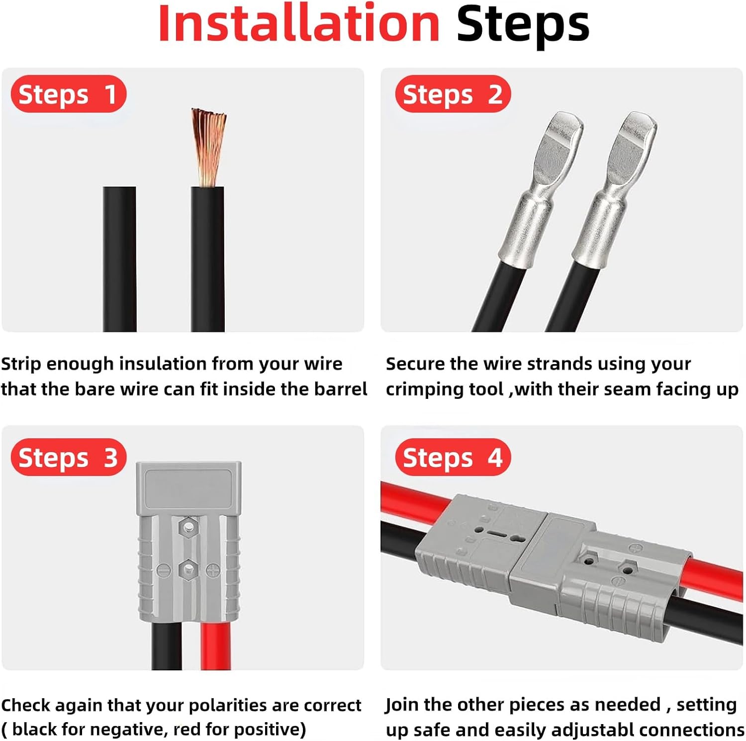 Battery Quick Connector Kit Battery Quick Connector,Battery Quick Connector Kit Disconnect Electrical Plug with 2 Terminals 350A 600V
