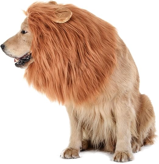 TOMSENNĀ® Realistic & Funny Lion Mane for Dog Complementary Lion Mane for Dog Costumes for Medium to Large Sized Dogs Costumes for Animals