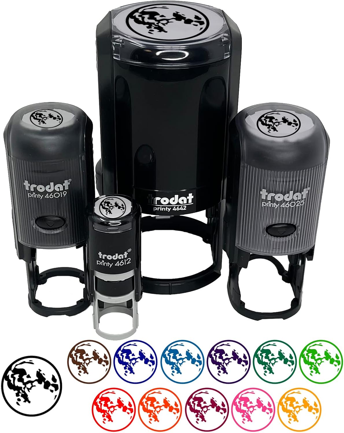 Full Moon Phase Self-Inking Rubber Stamp Ink Stamper for Stamping Crafting Planners - 1-1/2 Inch Large - Black Ink