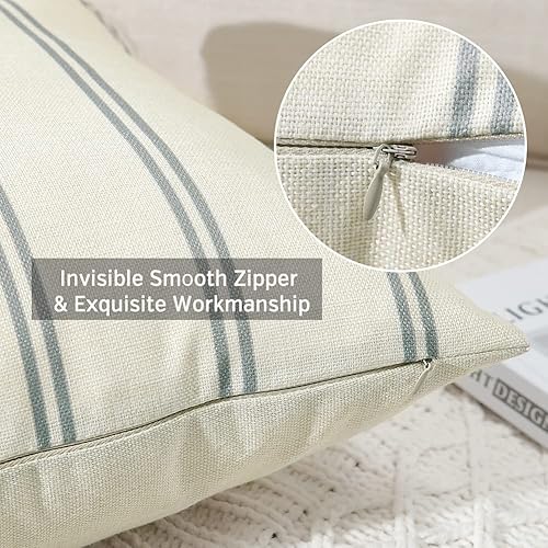Miniatura 6 de OTOSTAR Juego de 4 fundas de almohada decorativas impermeables para exteriores, fundas decorativas geométricas de 18 x 18 pulgadas, fundas cuadradas
