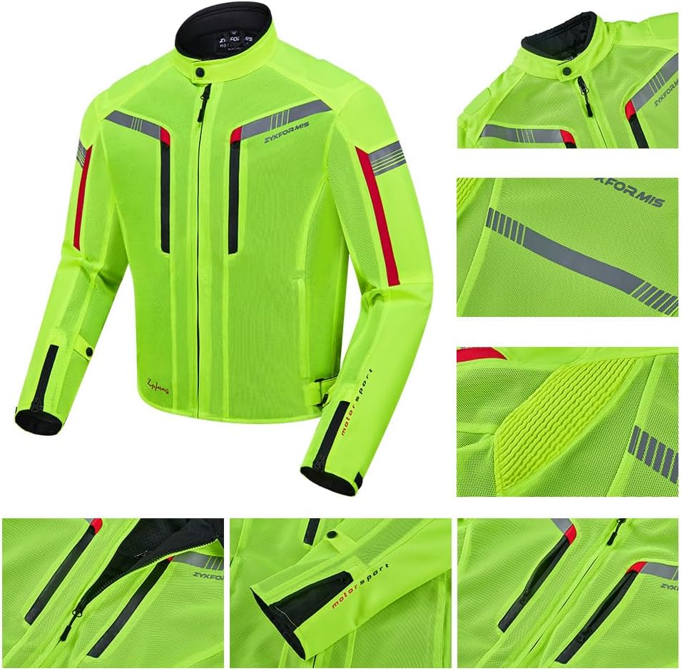 Motorcycle Jacket for Men, CE Armored Mesh Motorbike Jacket for Summer, Breathable Protective Gear for Motorcycling - Image 4