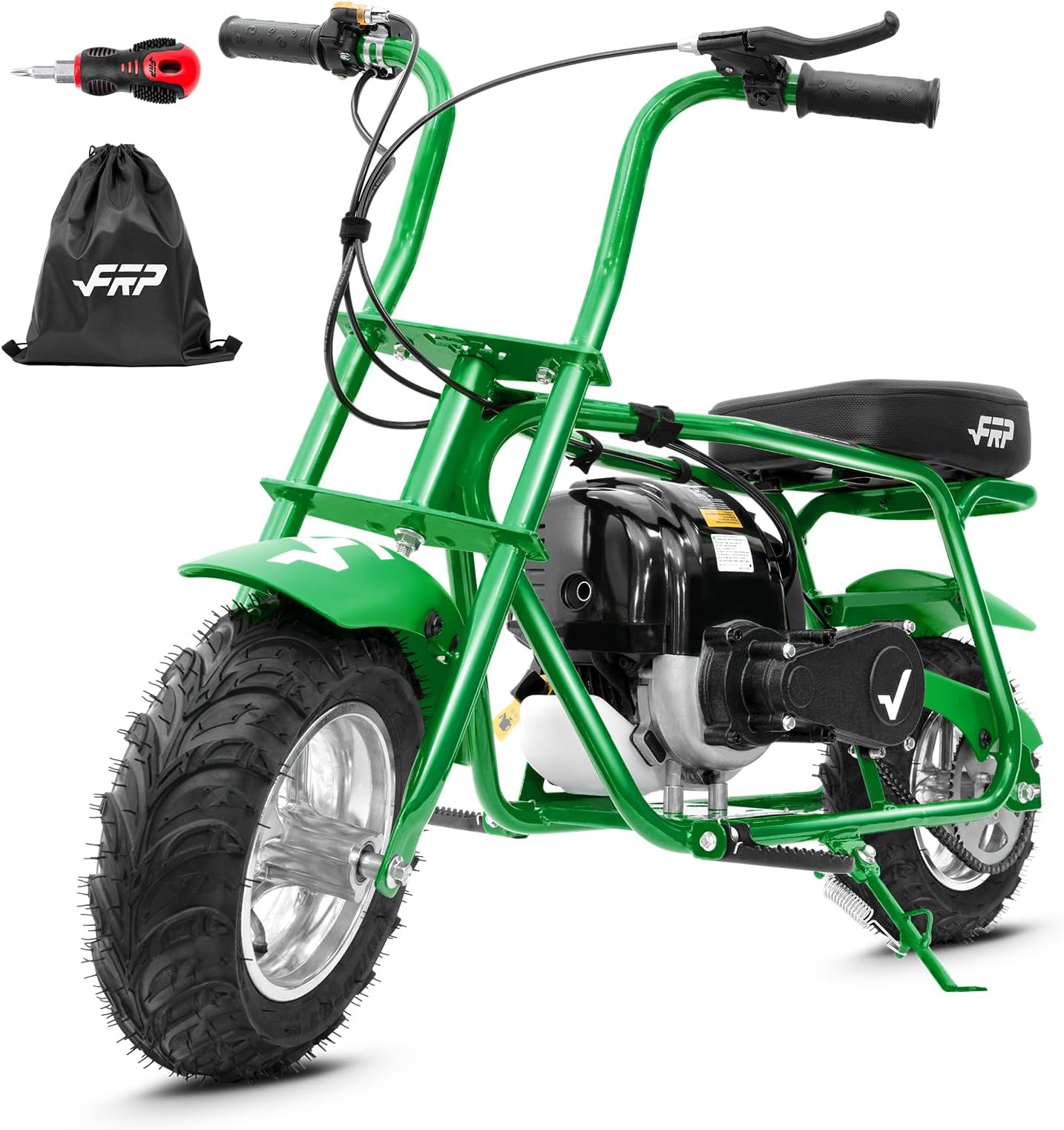 FRP MB40 4-Stroke Mini Bike, 40CC Kids Mini Dirt Bike with No Mixing Oil Need, Easy to Assemble/Touch Protection, 18 Mph Max Speed and Support Up to 165 LBS (Green)
