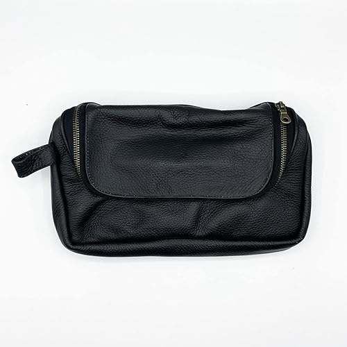 G.U.S Travel Media Pouch - Bolsa de almacenamiento para cable, cable y teléfono celular o tableta. Varios colores disponibles - Cuero negro