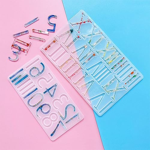 Miniatura 3 de Moldes de resina de números digitales para reloj, moldes de silicona para hacer relojes, manualidades de bricolaje