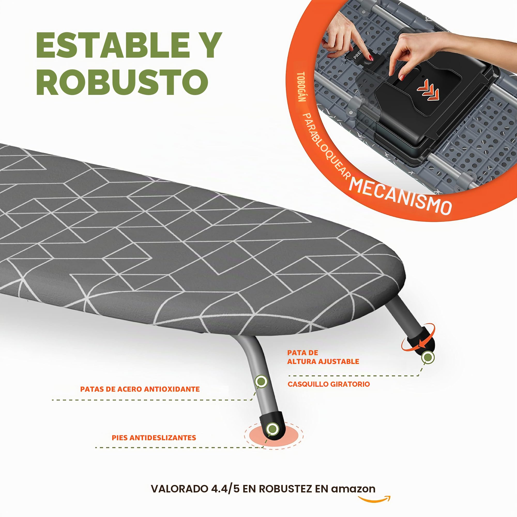 XABITAT - Tabla de planchar de mesa con soporte de pared, D-Crease, portátil, ahorra espacio, mini, plegable, con soporte de hierro, verde