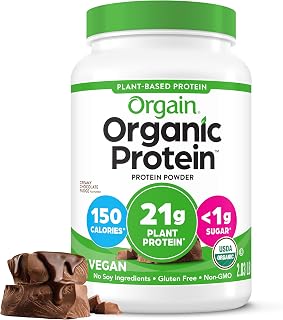 Orgain Organic Vegan Protein Powder Creamy Chocolate Fudge - 21g Plant Protein, 6g Prebiotic Fiber, No Added Sugar, Non-GMO, 2lb