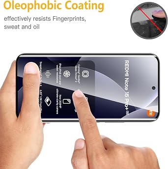 WFTE [2-Pack Screen Protector for Xiaomi Redmi Note 15 Pro Plus 5G/Poco M8 Pro, 3D Maximum Coverage, 9H Hardness, Fingerprint-Free, Bubble-Free, Tempered Glass for Redmi Note 15 Pro+ (Black)