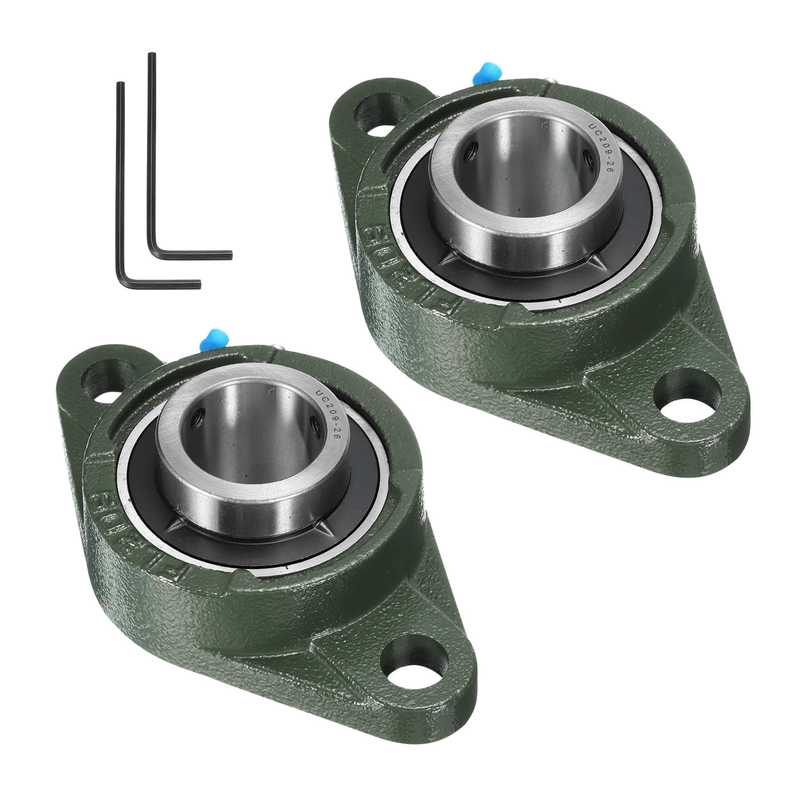 2pz UCFL209-26 Cuscinetti a Blocchetto Cuscino con Foro 1-5/8 Pollici Autoallineanti, Base in Ghisa Massiccia con Cuscinetti in Acciaio al Cromo