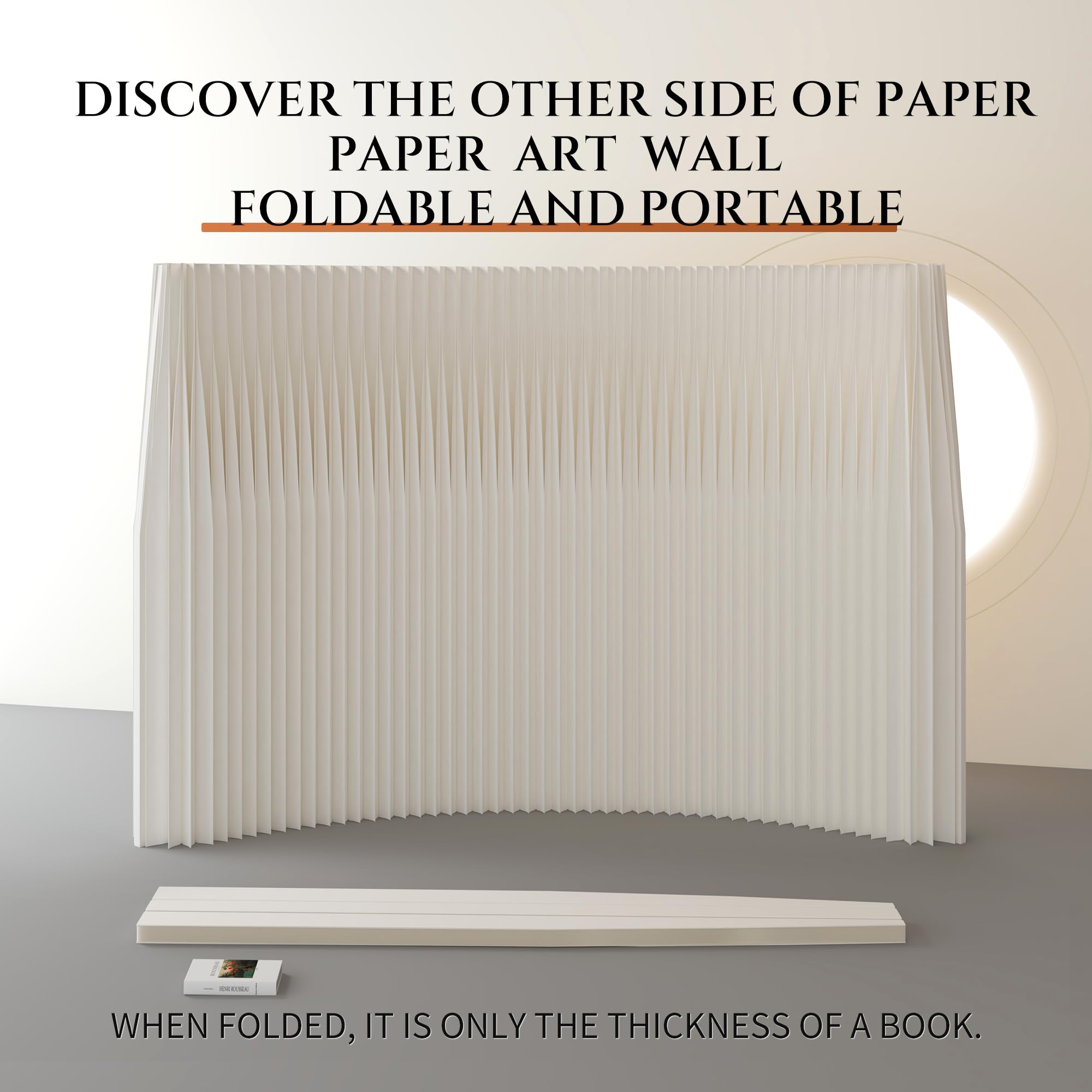 SAeWare Biombo plegable para ambientes, separador portátil de privacidad para el hogar, oficinas, tiendas, restaurantes, uso comercial, blanco, 220 x 43 x 400 cm