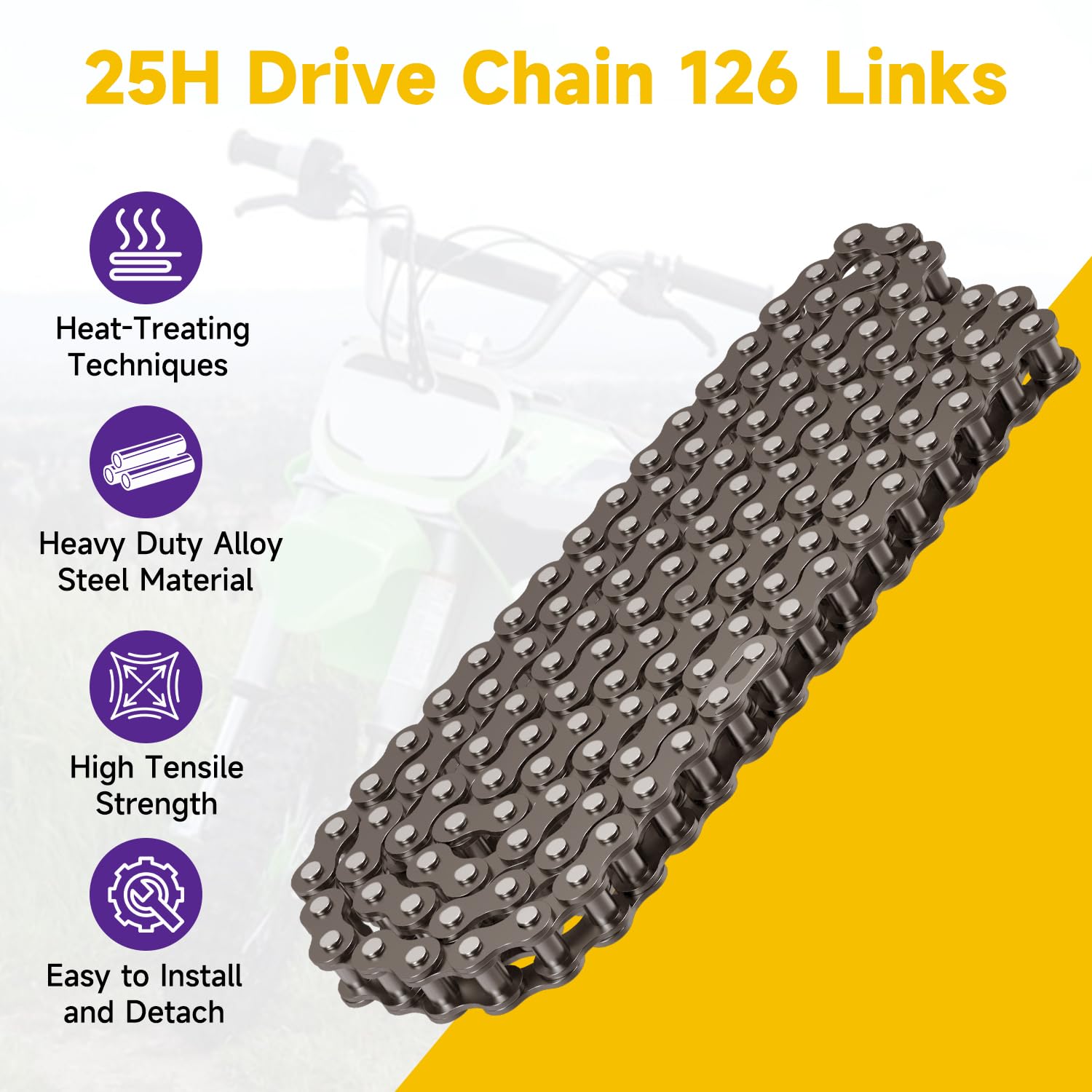 EZIP E-400 E-450 IZIP I-400 CHAIN SIZE #25 ELECTRIC SCOOTER 118 LINK 25 E400 X2 - Foto 13