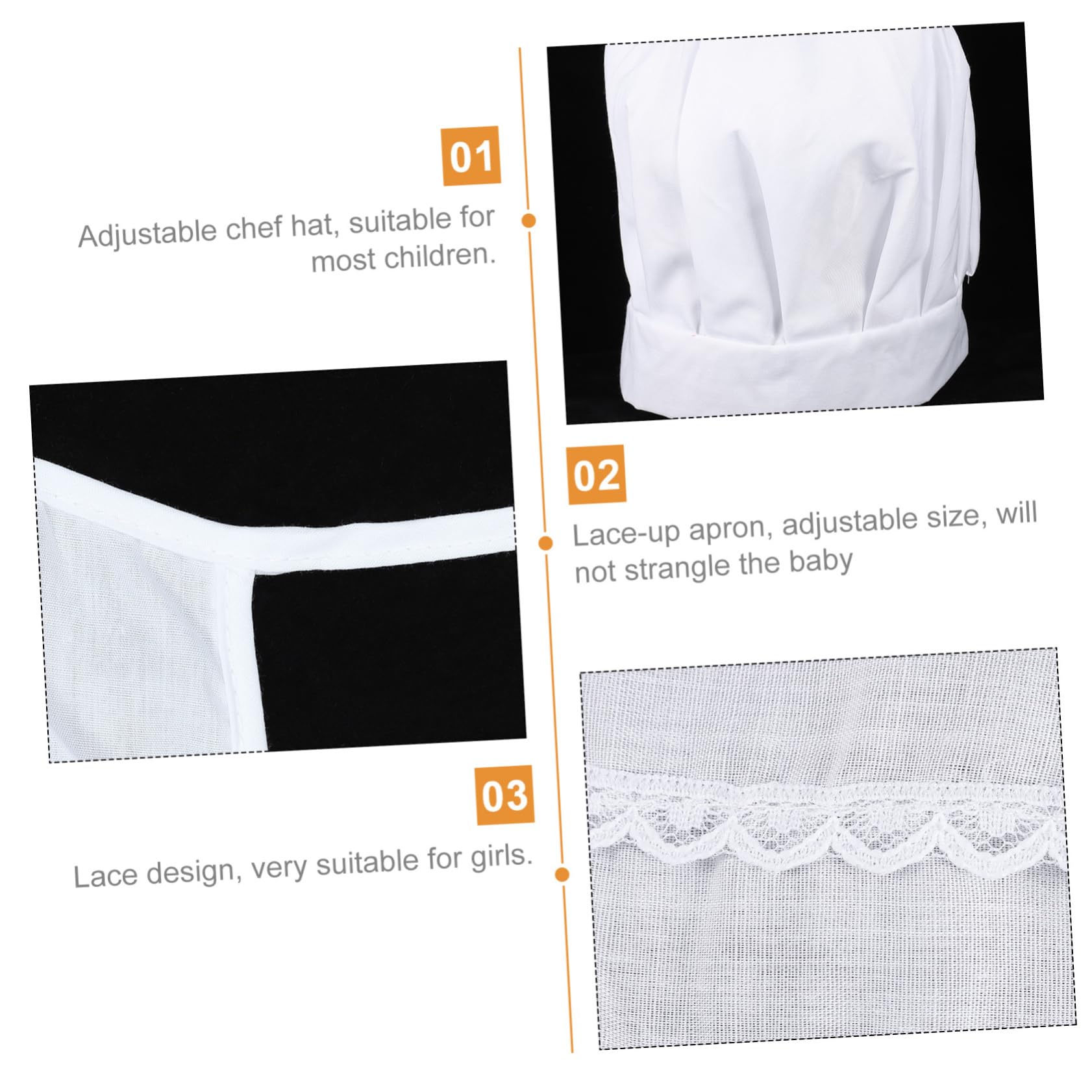 ibasenice Little Chef Hat Apron Set Boys and Girls Kitchen Playset Toddler Cooking Apron for Boys/Girls