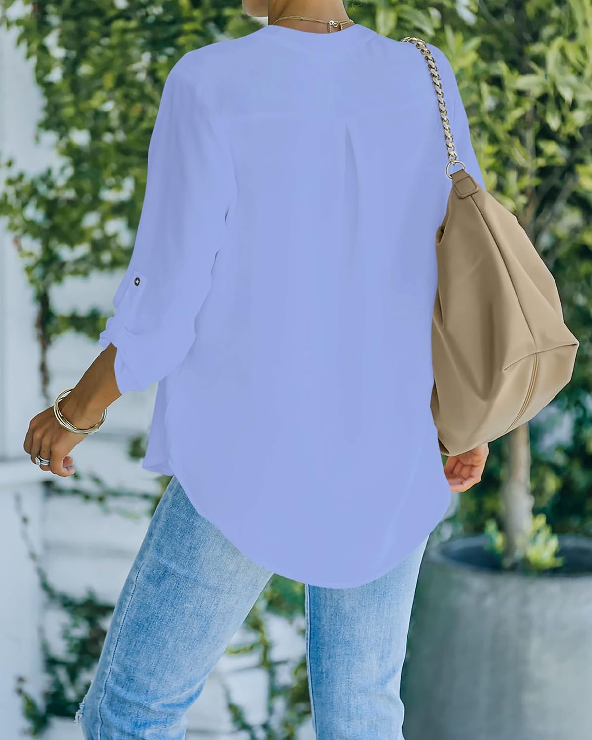 Elegante NONSAR Damenbluse: V-Ausschnitt für Stil und Komfort!