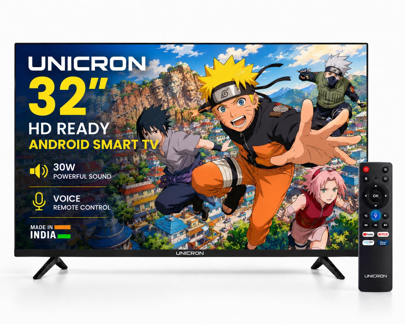 UNICRON 32 Inch Android Smart TV with Voice Control Remote, HD Ready LED Television 30W Sound in Built Speaker, WiFi & Apps Compatible (Netflix, Prime)-image-37