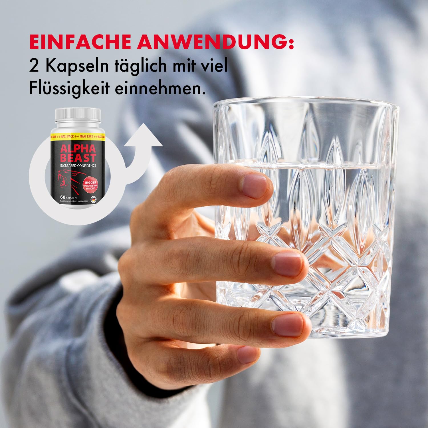 Alpha Beast Kapseln | für intime Momente | mit hochwertigen Inhaltsstoffen | 60 Kapseln