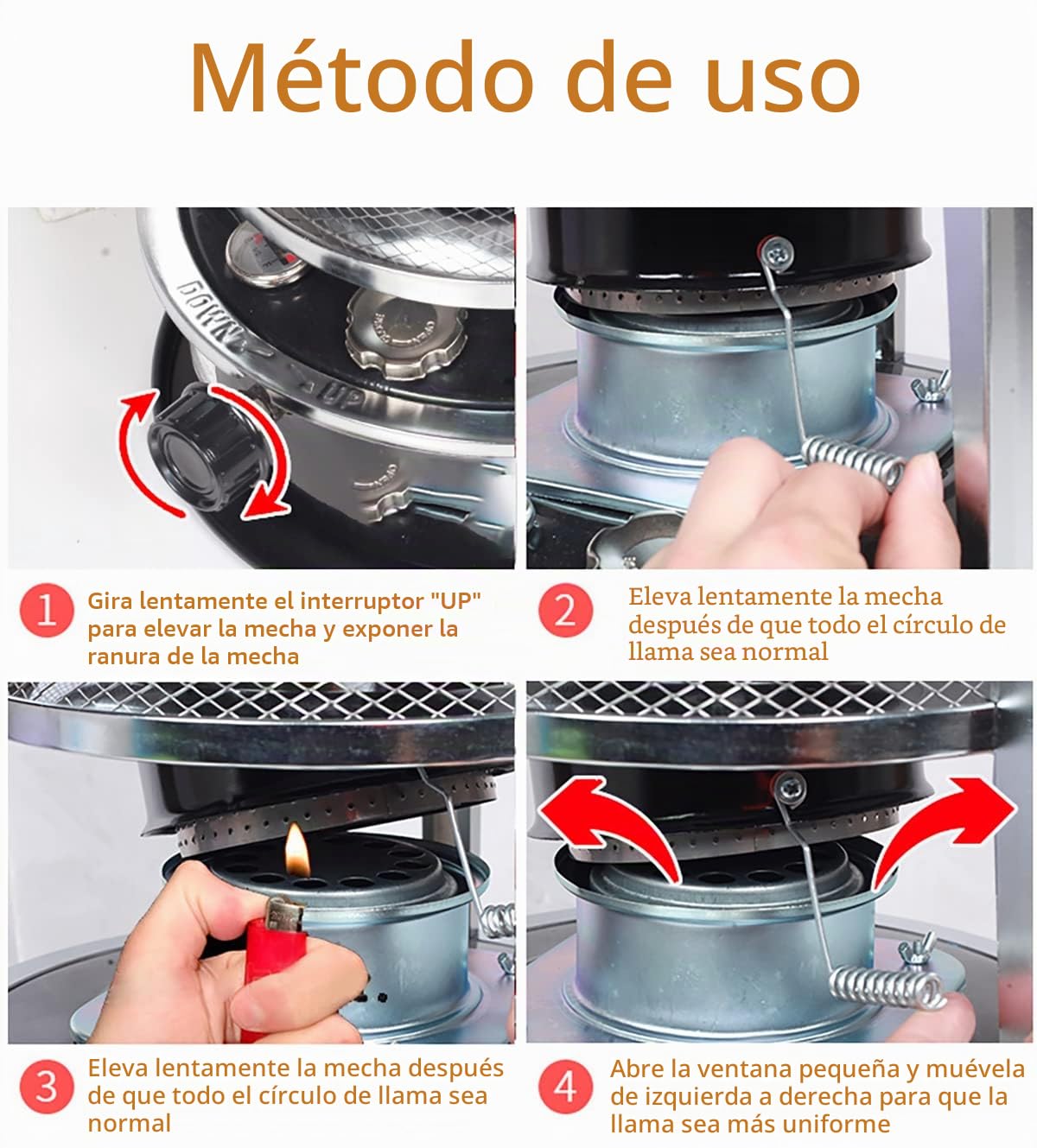 Estufa Parafina Interior, 9000 BTU/H Estufa De Parafina para Casa, Parafina para Estufas 4.5L, Terraza Cubierta De Campamento Interior Y Exterior,Negro,B