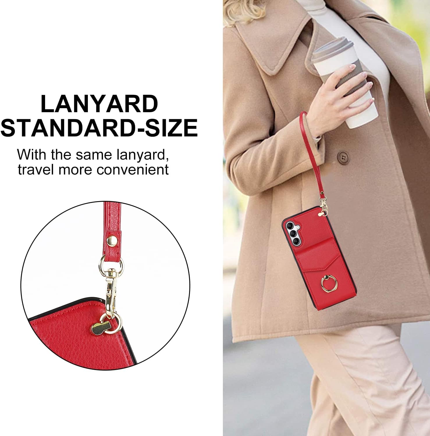 Asuwish Phone Case for Samsung Galaxy S25 Plus S25+ 5G Wallet Cover with Tempered Glass Screen Protector and RFID Blocking Ring Stand Credit Card Holder Leather Cell S25plus 25S + S 25 25+ Women Red - Image 6