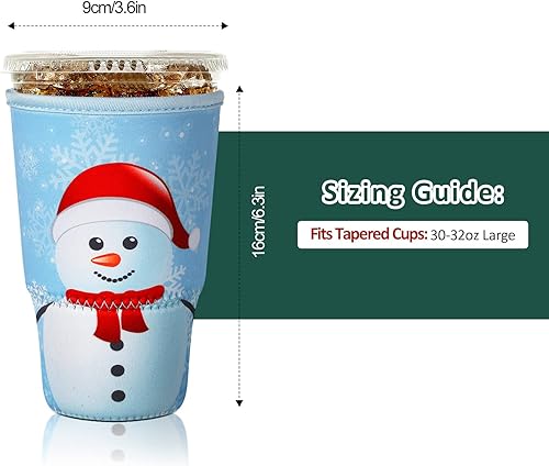 Vista 56 de Patelai Funda aislante reutilizable para café helado, 4 piezas, para bebidas frías, bebidas y soporte para la mayoría de los cafés