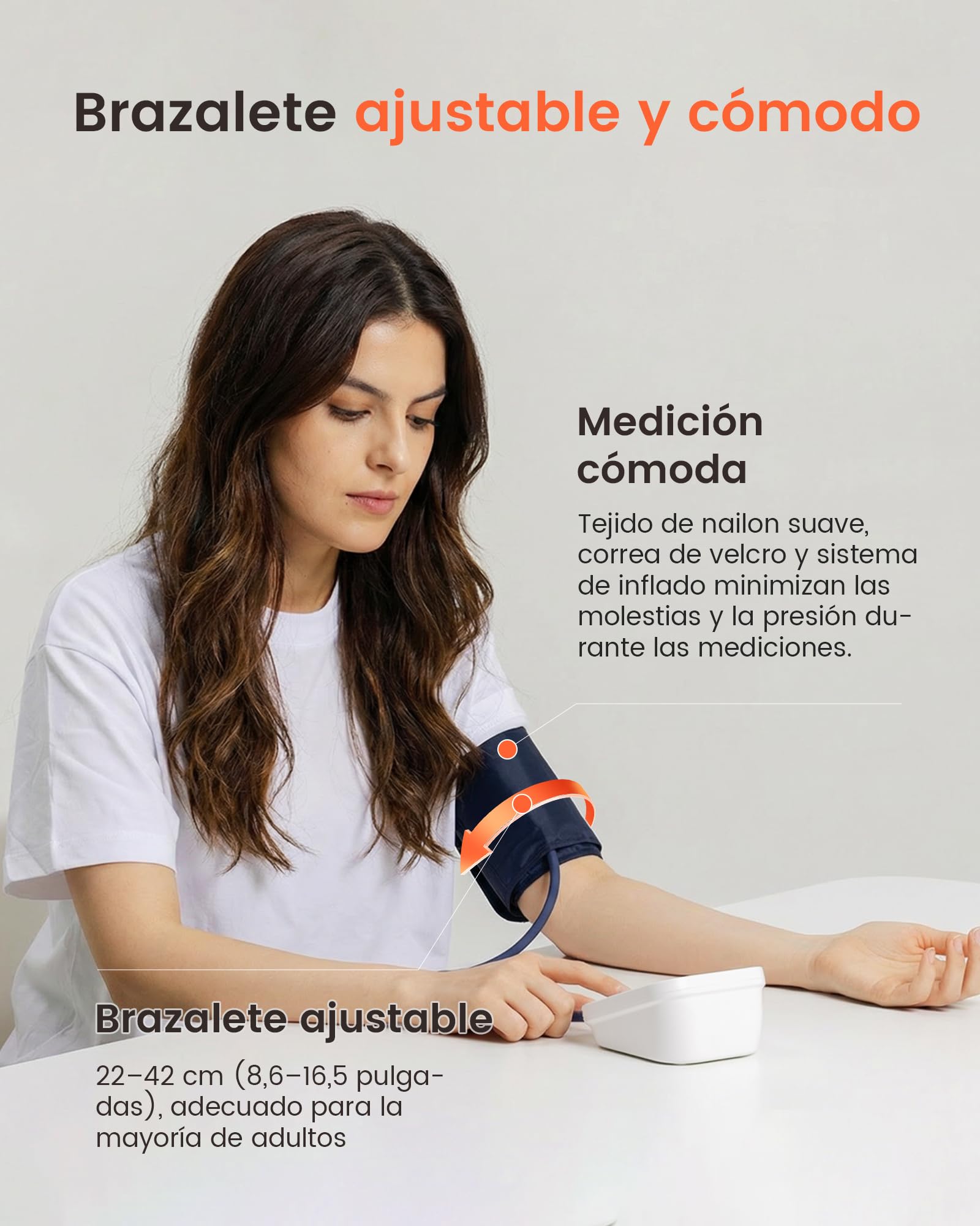 Sinocare Tensiómetro Brazo Auto 22-42cm Arritmia 4 Colores 2x99 Blanco | Tensiómetro Digital Automático de Brazo, Monitor Presión Arterial con Detección Arritmia Irregular
