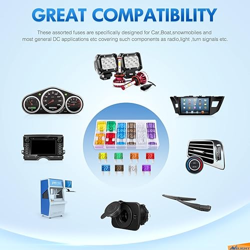 Miniatura 24 de Nilight 105 fusibles Micro2 ATR APT Kit surtido de fusibles de cuchilla de automóvil Micro 2 repuesto 5A 7.5A 10A 15A 20A 25A 30A Automotriz