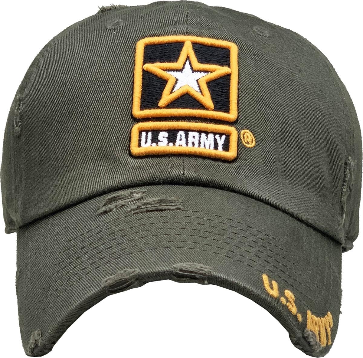 US Army Official Licensed Premium Quality Only Vintage Distressed Hat Veteran Military Star Baseball Cap - Image 2
