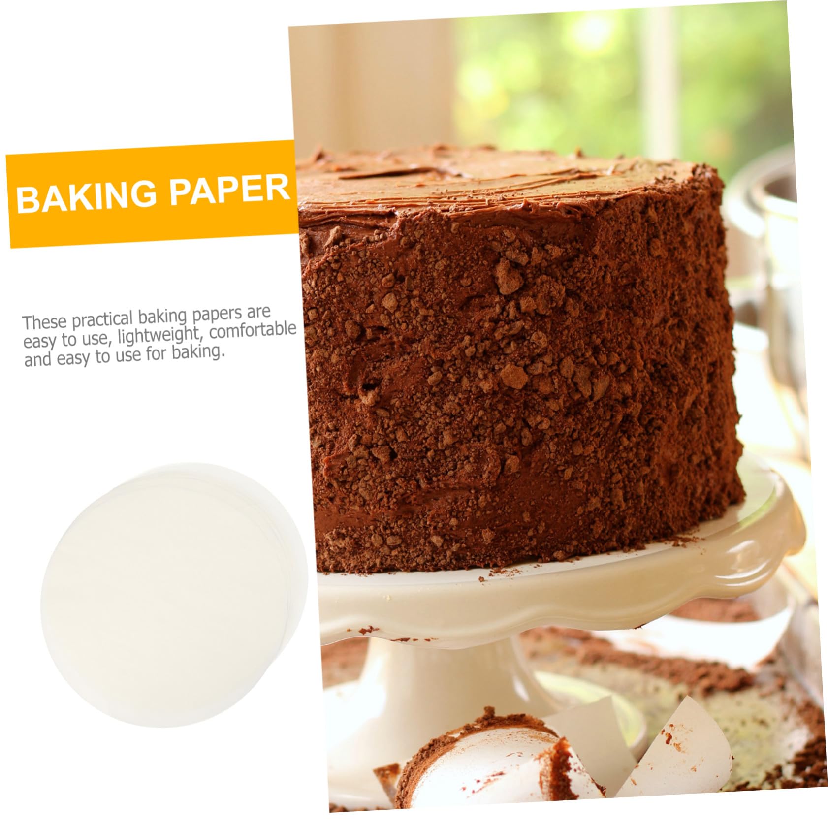 UKCOCO 500 piezas Papel para Hornear Redondo Unidades Papel Antiadherente para Cocina Resistente al Calor para Horno Microondas y Freidora de Aire