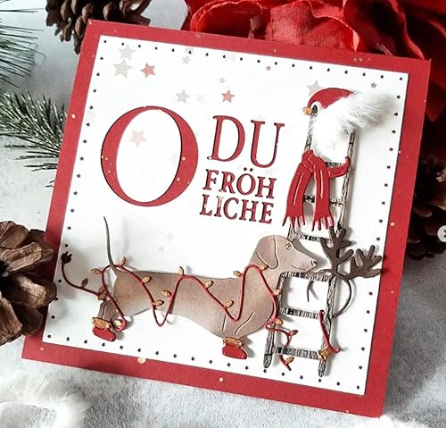 Miniatura 5 de Troqueles de metal para perro salchicha,lindo marco de perro de animal, plantillas de troqueles de bricolaje para manualidades, tarjetas cortadas