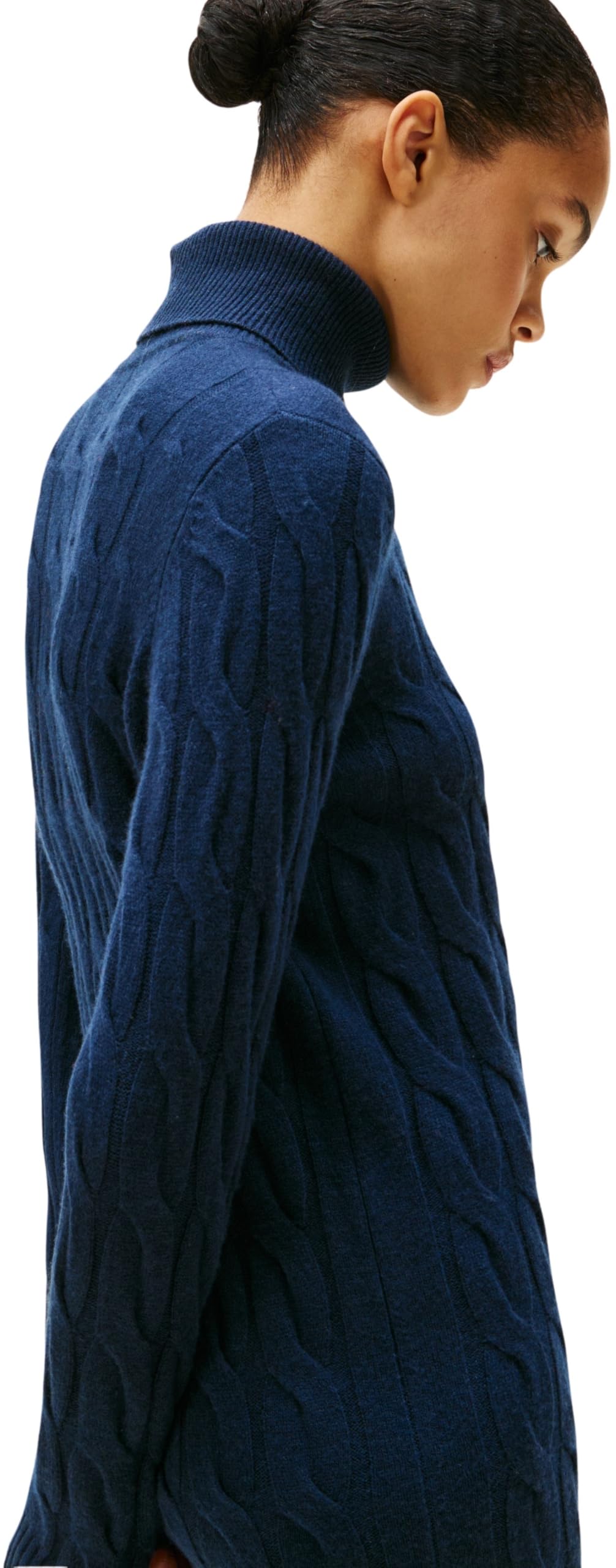 Tommy Hilfiger Soft Wool Cable Roll-nk LS Dress Ww0ww46429 Vestido Tipo suéter Mujer (Pack de 1)