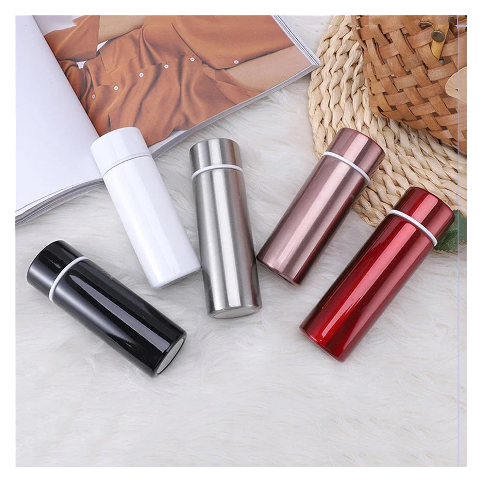 Mini butelka termosowa termosy kubek mały kubek podróżny do kawy pojemność 120ml przenośny termos ze stali nierdzewnej butelka na wodę(Rose)