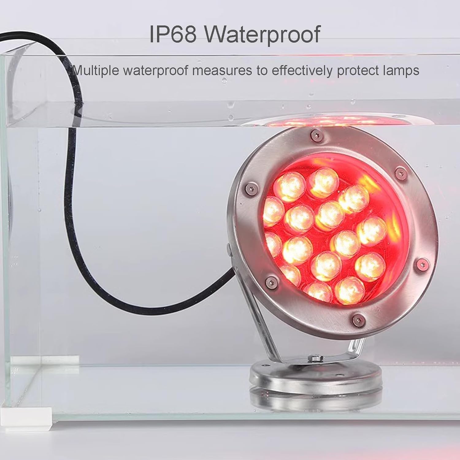 Faro subacqueo a LED Girevole Sommergibile per Piscina IP68 Impermeabile in Acciaio Inossidabile Faro per Stagno a Bassa Tensione DC12/24V Spotlight per Giardino, stagni, cascate, Feste Paes