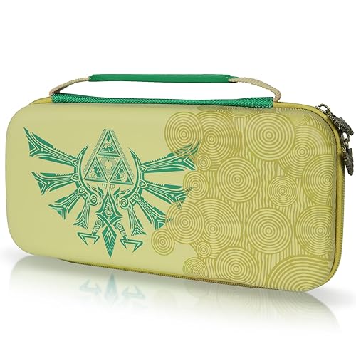 TIKOdirect Carrying Case for Switch & Switch OLED, Hard Shell Travel Carry Case with 10 Game Card Slots, Protective Storage Bag for NS Zelda Console