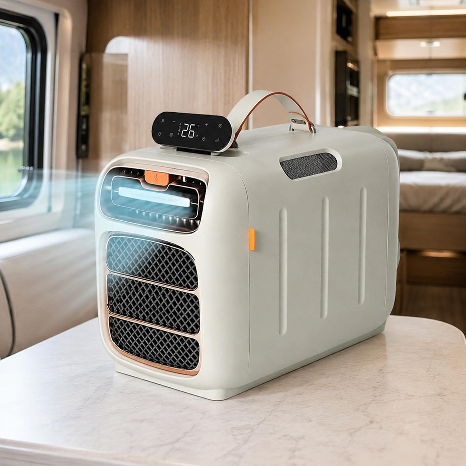 Newly Upgraded Tent AC, 4700 BTU Portable Camping Air Conditioner with Touch Panel, Remote Control, Adjustable Timer and Self-Evaporating Design for RV, Bedroom, Dorm Room and Pet Area