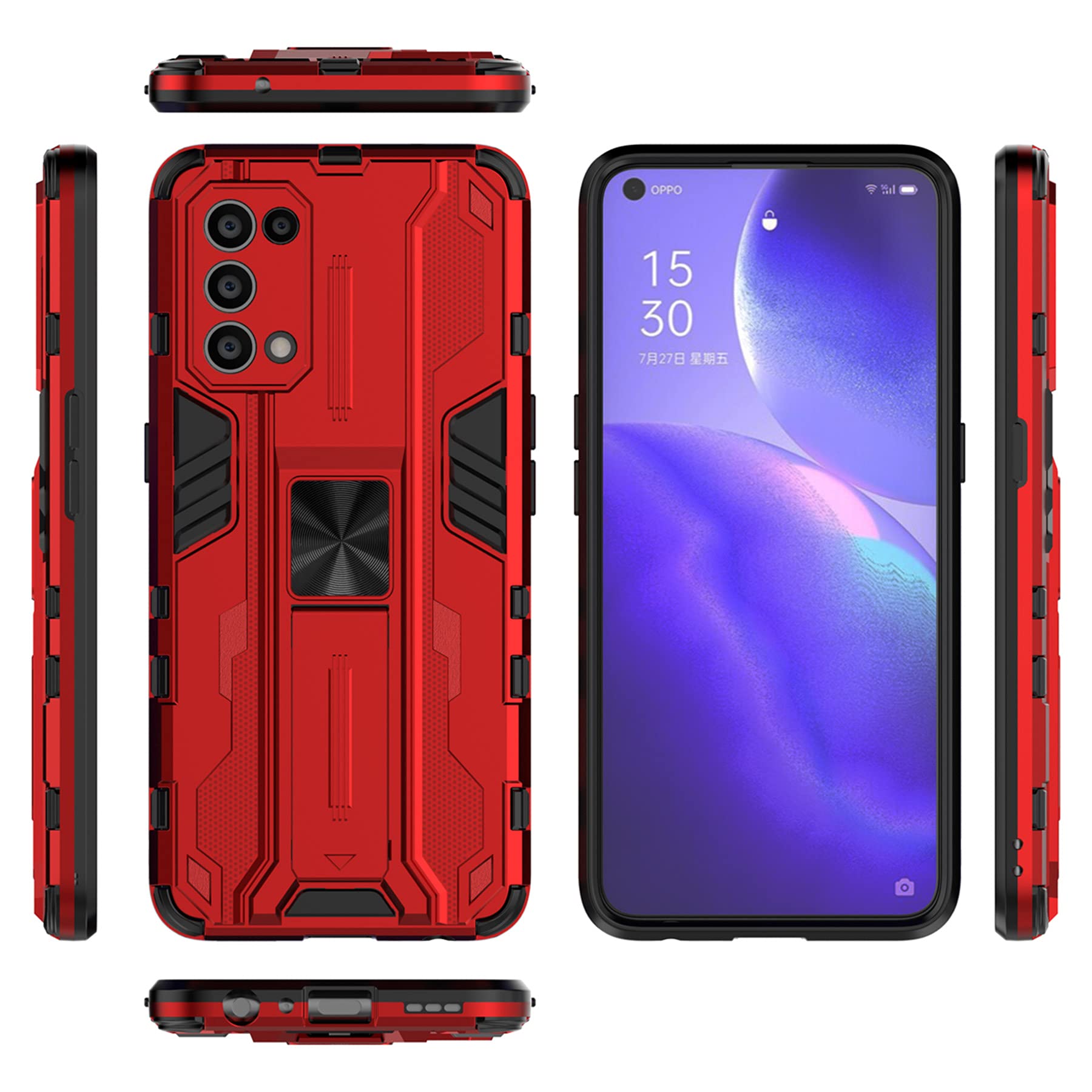 Per Oppo Find X3 Lite 5G Custodia,Sottile Anello Armatura Urto Gel - Foto 3