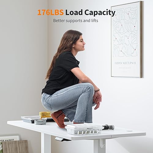 Miniatura 3 de BANTI Escritorio eléctrico de pie de altura ajustable, 40 x 24 pulgadas, escritorio de pie para sentarse de pie, escritorio de memoria pequeña,