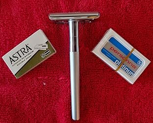 Amazon.com: Bevel Safety Razor with Brass Weighted Handle and 10 Double ...
