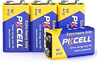 Vista 11 de PKCELL Baterías de 9 V, paquete de 10 baterías de 9 voltios de carbono y zinc, batería de 9 V para detector de humo, alarmas, batería cuadrada 6F22